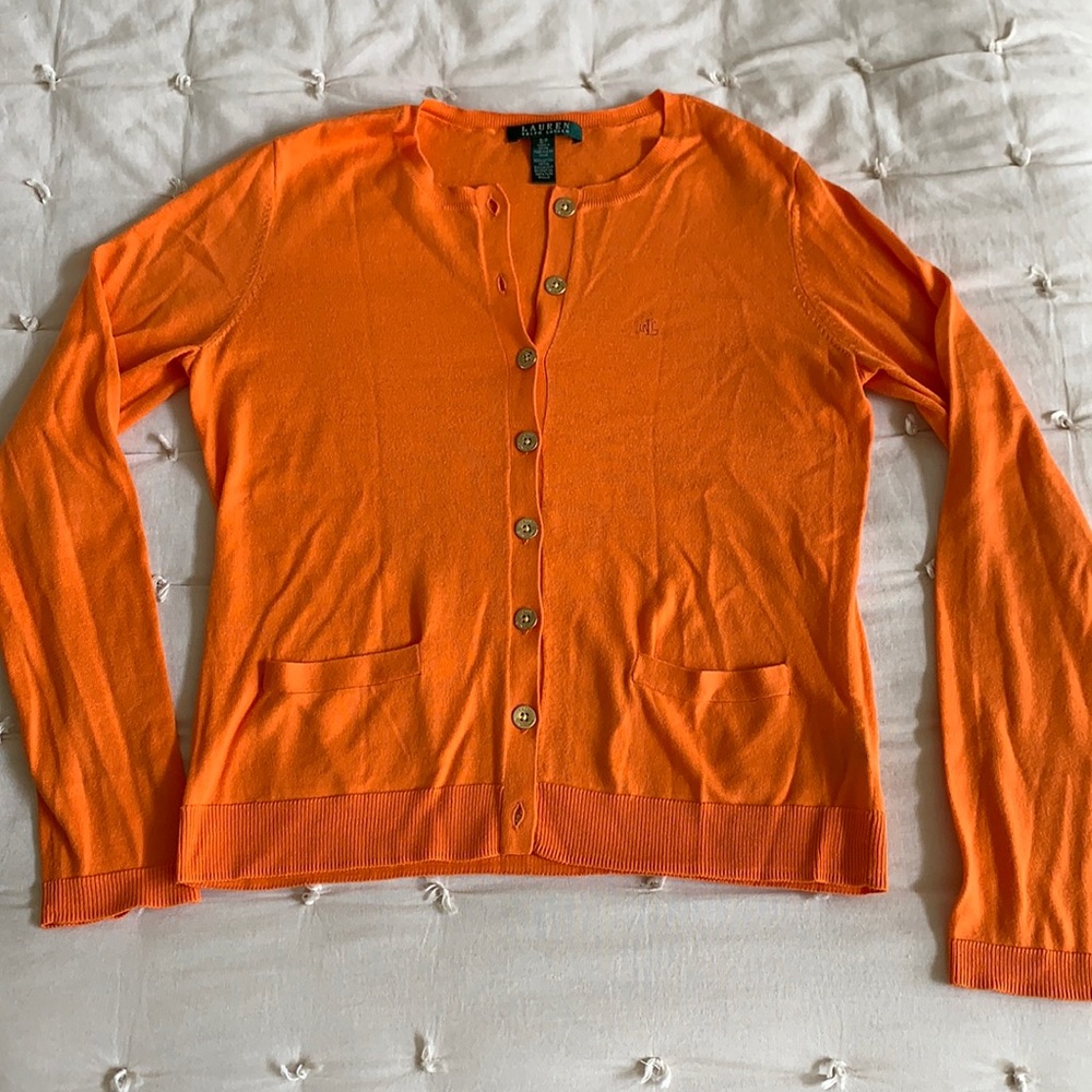 Lauren Ralph Lauren orange cardigan